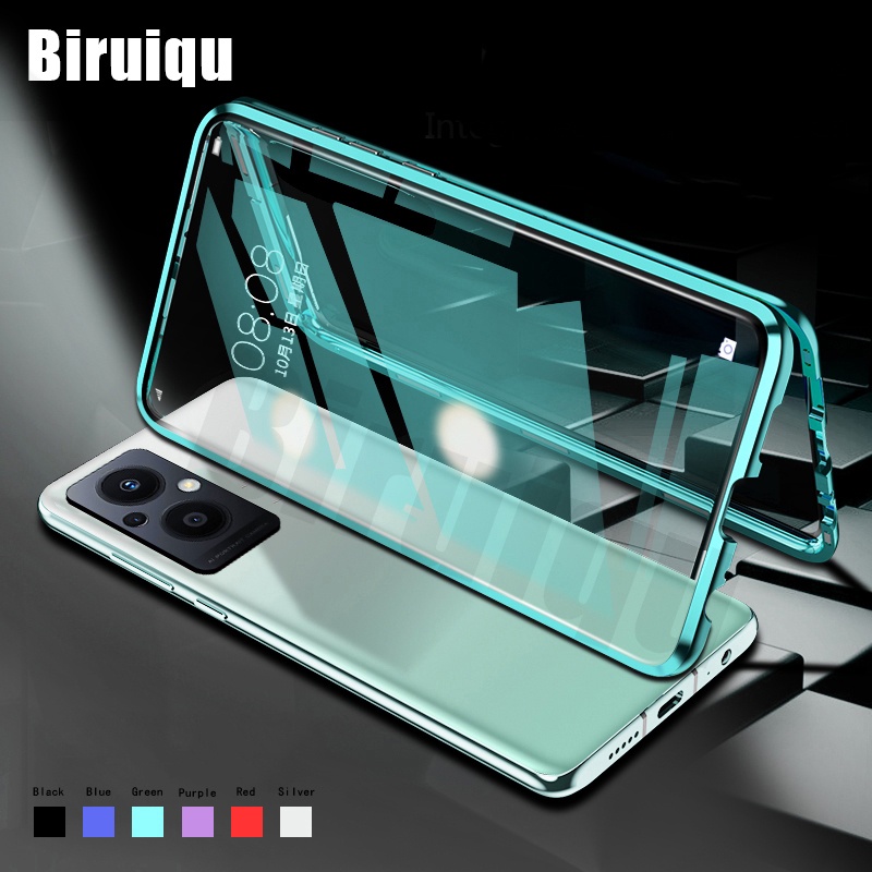 Ốp Điện Thoại Kính Cường Lực Cứng Hai Mặt Bảo Vệ 360 Độ Từ Tính Dành Cho Oppo Reno 7Z 5G