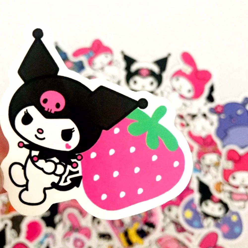 Bộ 50 Miếng Dán Trang Trí Hành Lý / Đàn Ghi Ta / Ván Trượt / Máy Tính Họa Tiết Hoạt Hình Dễ Thương