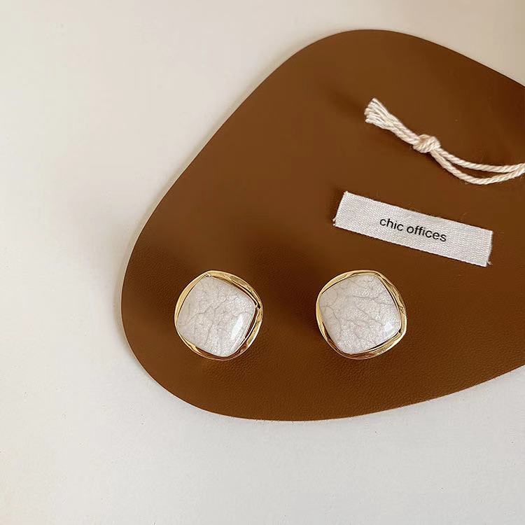 Bông Tai Hình Vuông Phong Cách vintage Thanh Lịch Dành Cho Nữ