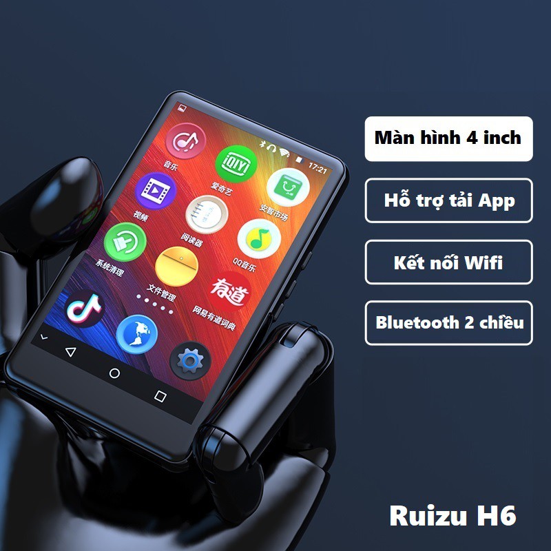 Máy nghe nhạc trực tuyến MP3 RUIZU H6 Màn hình cảm ứng Kết nối Wifi Bluetooth Dung lượng 8GB