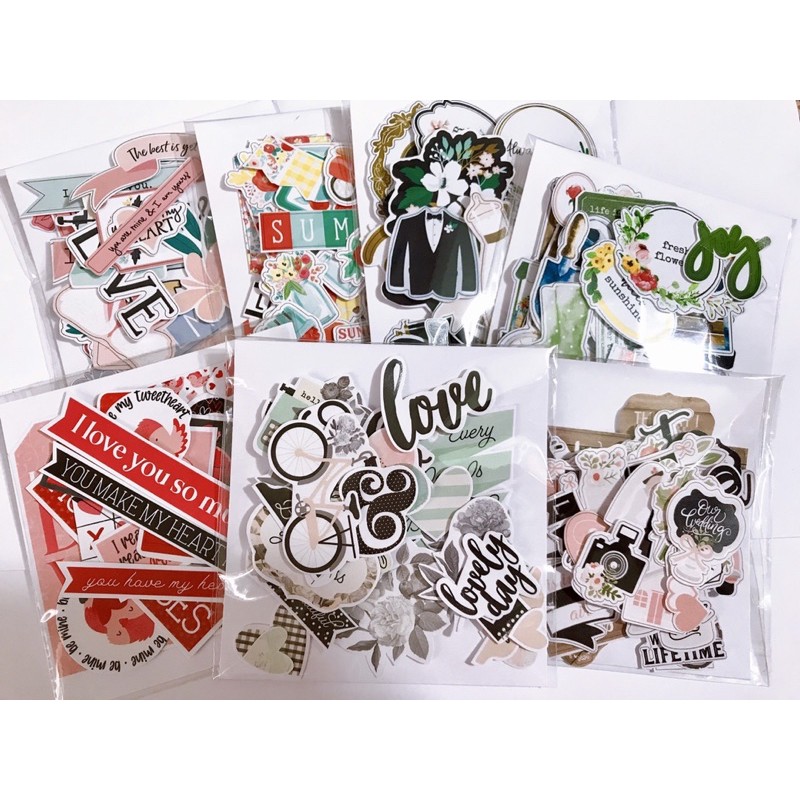 Die Cut Sticker trang trí love box scrapbook các chủ đề khác