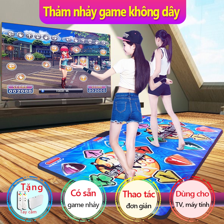 Thảm nhảy audition tại nhà tập nhảy thảm game,chơi game nhảy có dây, kết nối máy tính TV có tay cầm có dây thảm nhảy