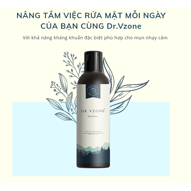 Nước rửa mặt kháng khuẩn Dr.Vzone chai 300ml