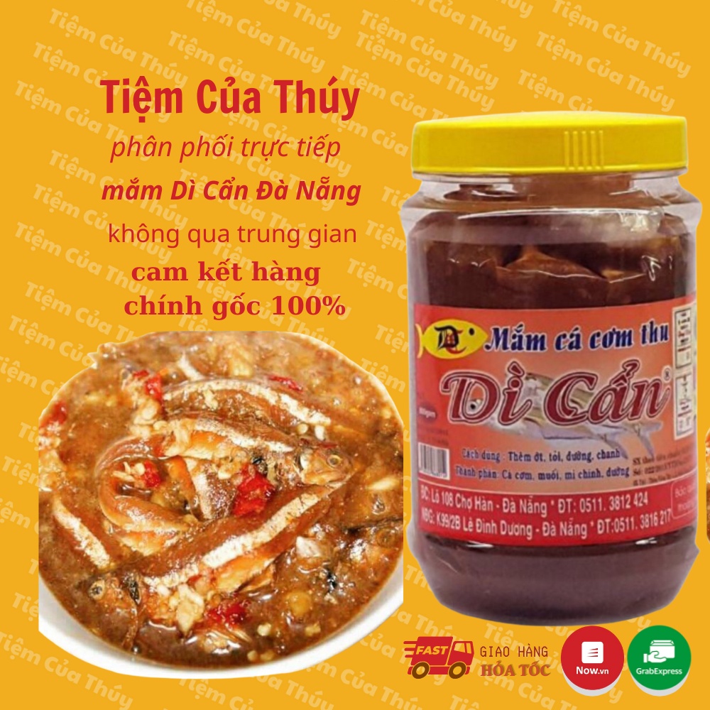 Mắm cá Cơm Dì Cẩn Đà Nẵng hũ 500gr chính gốc loại cá cơm thu nguyên con thơm ngon