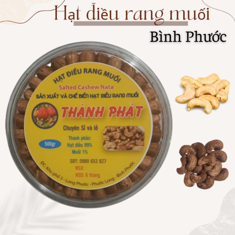 500g Hạt điều rang muối bình phước loại nguyên lụa size A cồ (loại 1)