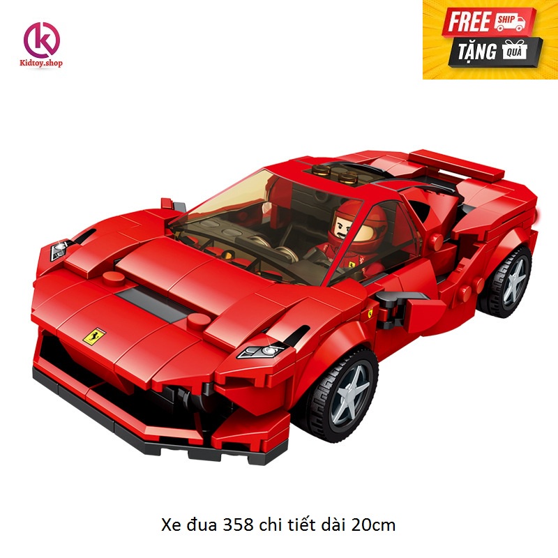 Đồ chơi xếp hình lego,đồ chơi lắp ráp xe đua 358CT dài 20cm,hộp cartoon,chất liệu nhựa cao cấp,quà tặng hấp dẫn