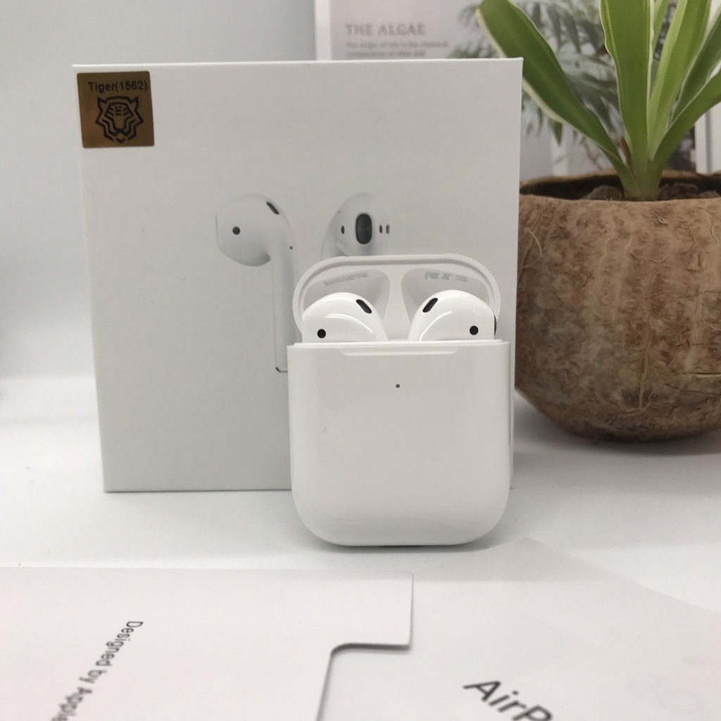 Tai Nghe Bluetooth AirPods 2 Hổ Vằn 1562M [BẢO HÀNH 12 THÁNG] Định Vị Đổi Tên sạc không dây pin 4-5 tiếng,Tặng kèm dâsạc