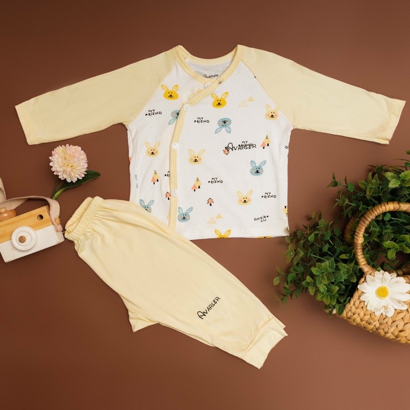 Bộ sơ sinh Minky Moncài lệch cao cấp chất đẹp cho bé