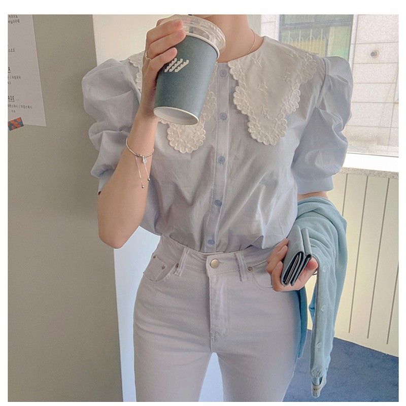 Áo Sơ Mi Hoa Ngắn Tay Cổ Bẻ Thời Trang Mùa Hè Mới 2021