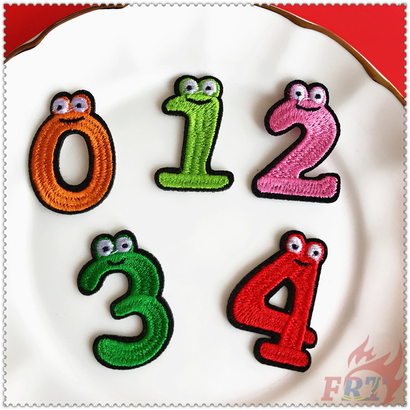 ✿ Sticker Ủi Thêu Hình Con Số Nhiều Màu Sắc ✿ 1 Sticker Ủi Thêu Hình Nhân Vật Hoạt Hình Ngộ Nghĩnh