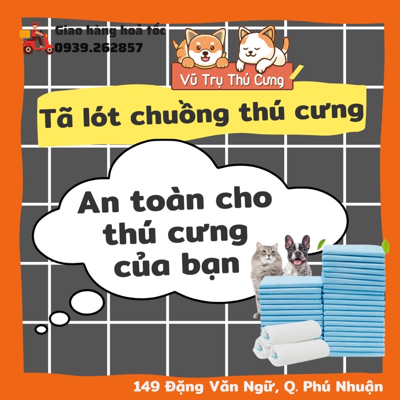 Tã lót chuồng cho thú cưng size 45x60cm, 50 miếng, thấm hút và khử mùi tốt