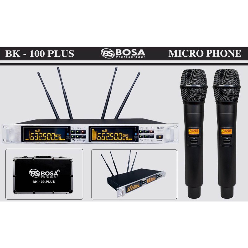 Micro karaoke không dây Bosa BK100 Plus nhập khẩu chính hãng