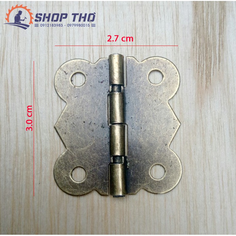 Bản lề giả cổ D018 cỡ 4cm màu đồng (set 10 cái)