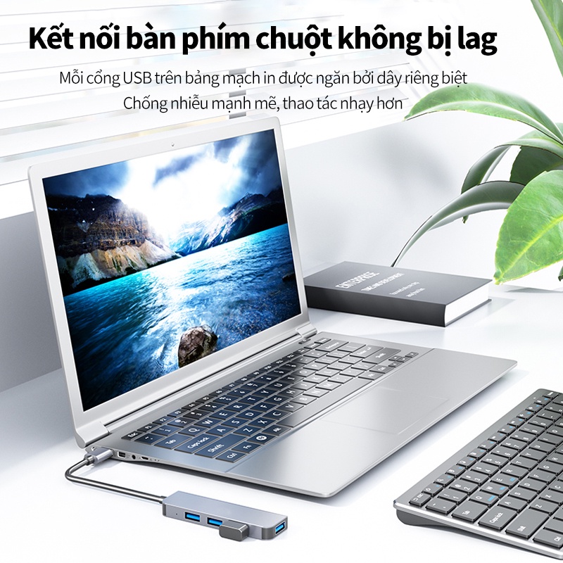 Dock sạc Hub PD Ethernet hub 4 trong 1 thích hợp cho Apple Macbook USB 4K HDMI cổng kết nối đa năng