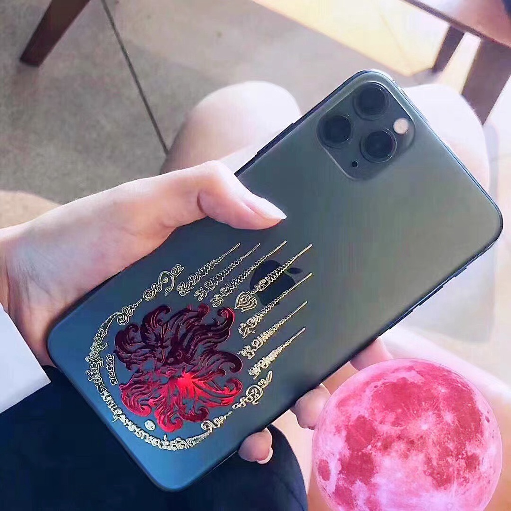 Linh phù dán Điện Thoại Thái Lan HỒ LY 9 ĐUÔI - KINH 5 DÒNG HOA SEN - PHÉP CHUYỂN VẬN