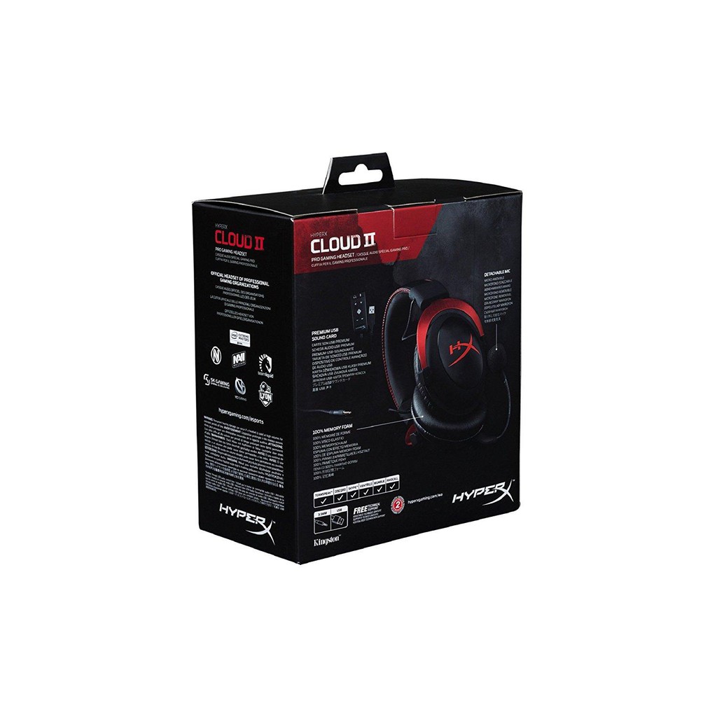 [Mã 66ELHASALE hoàn 7% đơn 500K] Tai Nghe Gaming Kingston HyperX Cloud II 7.1 Surround KHX-HSCP-RD– Hàng Chính Hãng FPT