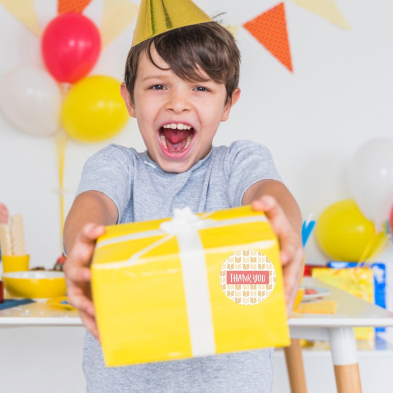 Bộ 500 Nhãn Dán Tròn In Chữ Thank You Dùng Để Trang Trí Bó Hoa