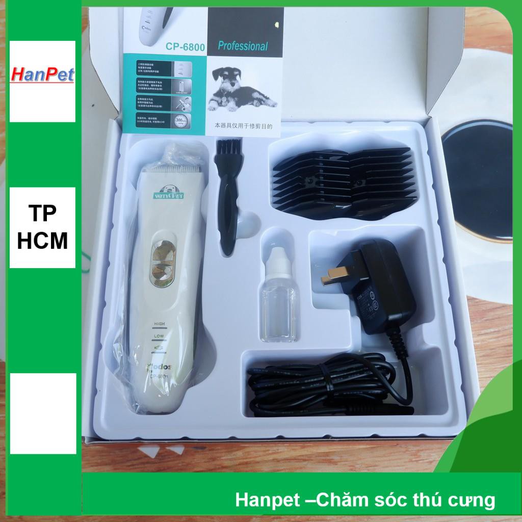 (Bảo hành 6 tháng) Tông Đơ máy CP-6800 THẾ HỆ MỚI - Chuyên Dụng máy Cắt Lông chó mèo chạy êm không ồn