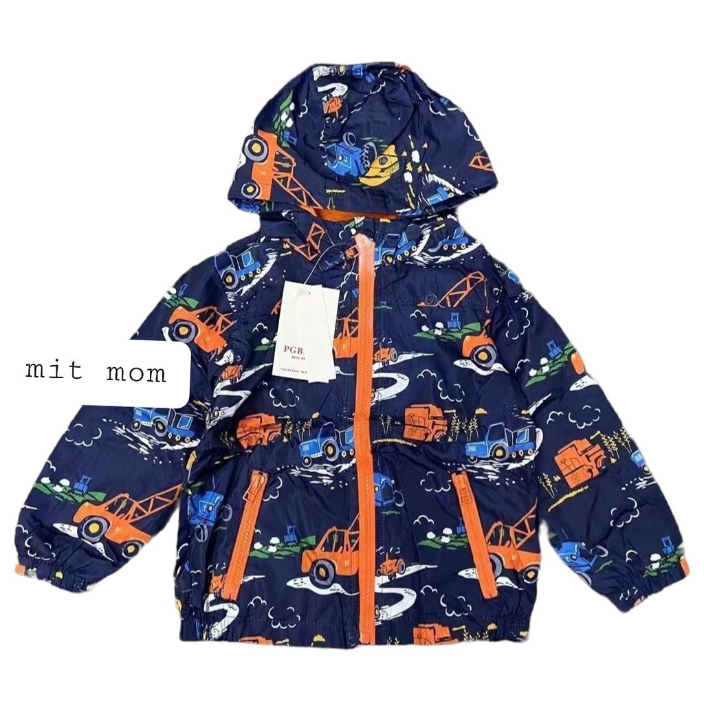 Áo khoác gió cho bé hình ô tô lót cotton , bé 2 3 4 5 6 tuổi , khoác mỏng