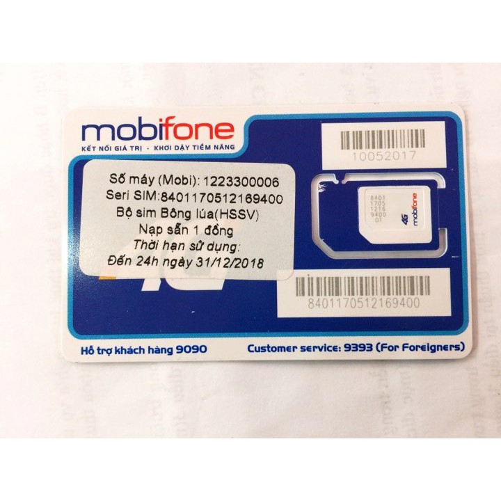 [Tứ 0] Sim mới chính chủ- Sim Mobifone số đẹp giá rẻ- tứ quý 0000