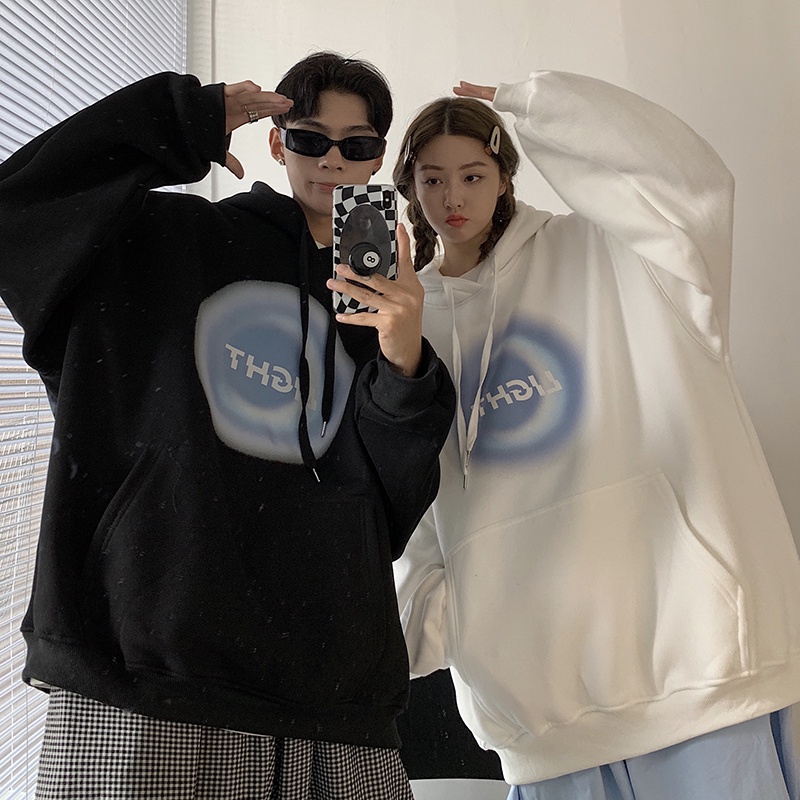Áo hoodie tay dài dáng rộng in chữ phong cách Hàn Quốc thời trang cho nam và nữ size lớn 2021 size S-3XL | BigBuy360 - bigbuy360.vn