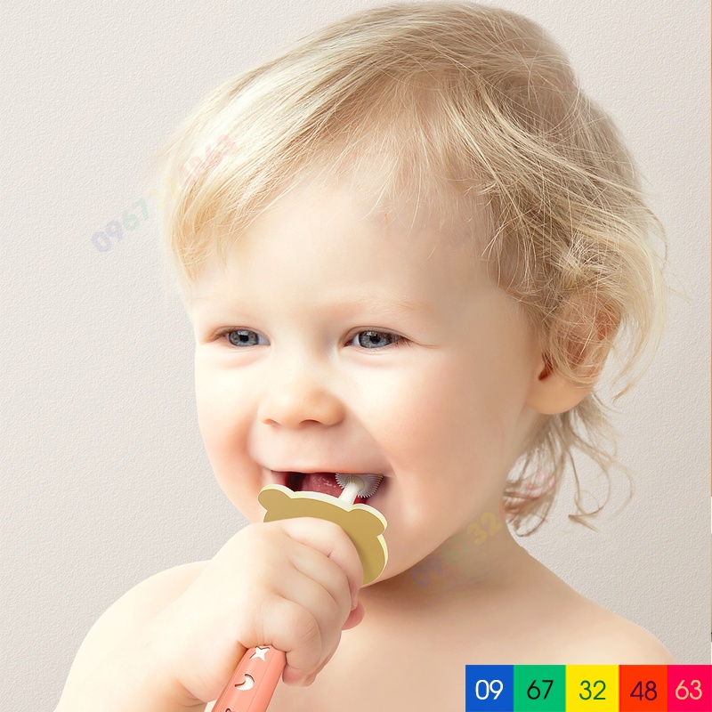 Bàn chải đánh răng xoay 360 độ STARRY siêu mềm có vách ngăn an toàn cho bé