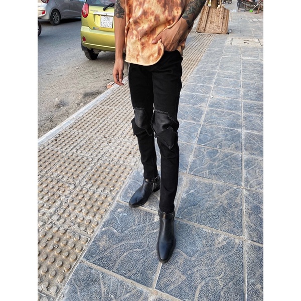 MẪU QUẦN BIKER ĐÁP DA GỐI 1010