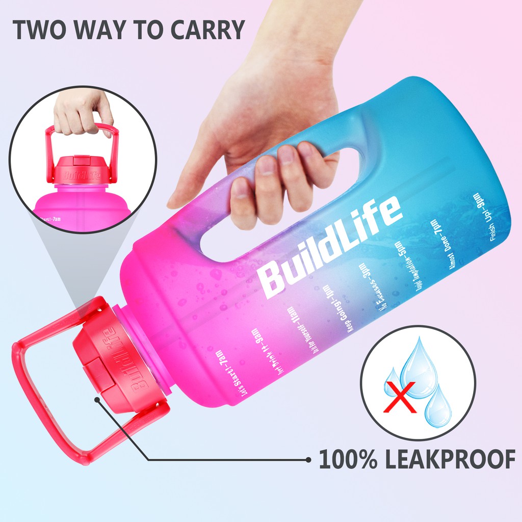 Bình Nước Thể Thao QuiFit 2.2L Kèm Ống Hút Tiện Dụng