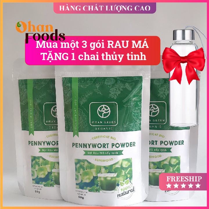 Bột Rau Má Cao Cấp 100% Organic Ohan Green, Bột Rau Má Giảm Mụn, Thanh Lọc Cơ Thể, Mát Gan Lợi Tiểu, 50gram