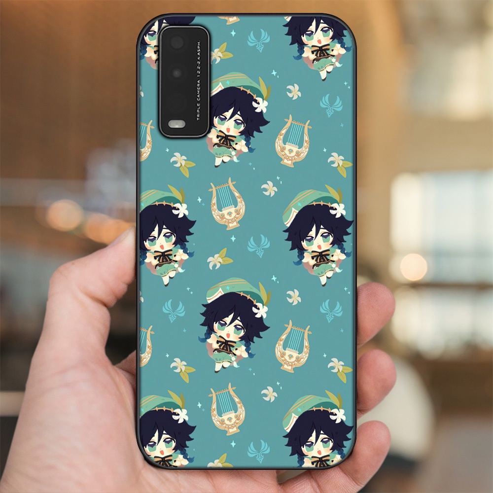 Ốp lưng Vivo Y20, Y20s, Y12s viền đen in hình Venti Genshin Impact