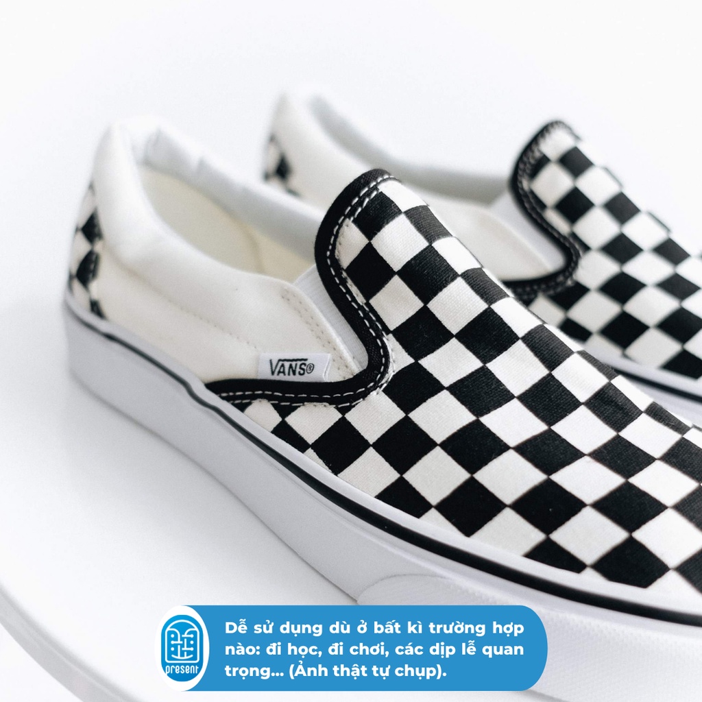 Giày sneaker Vans Checkerboard chính hãng cho nam nữ, Vans slip on Checkerboard real, fullbox Present Original Sneaker