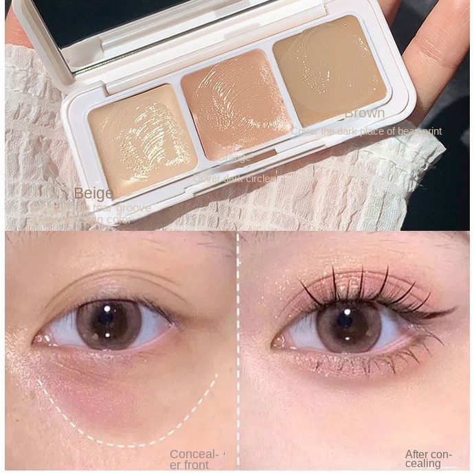 Bộ Kem Che Khuyết Điểm 3 Màu Che Phủ Đốm Đen Làm Sáng Da Chống Thấm Nước
