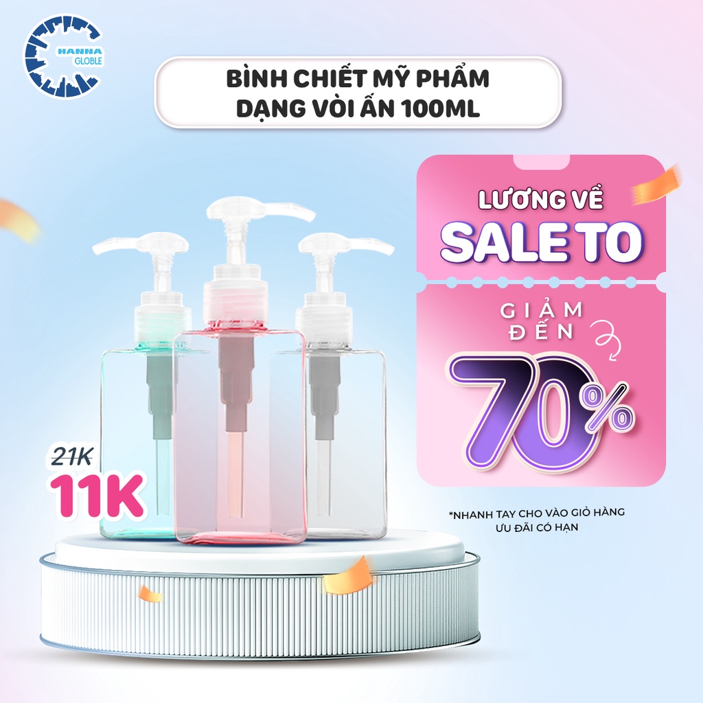 Bình chiết mỹ phẩm dạng vòi ấn 100ML dùng để chiết mỹ phẩm, dầu gội, sữa tắm - SHOP10K