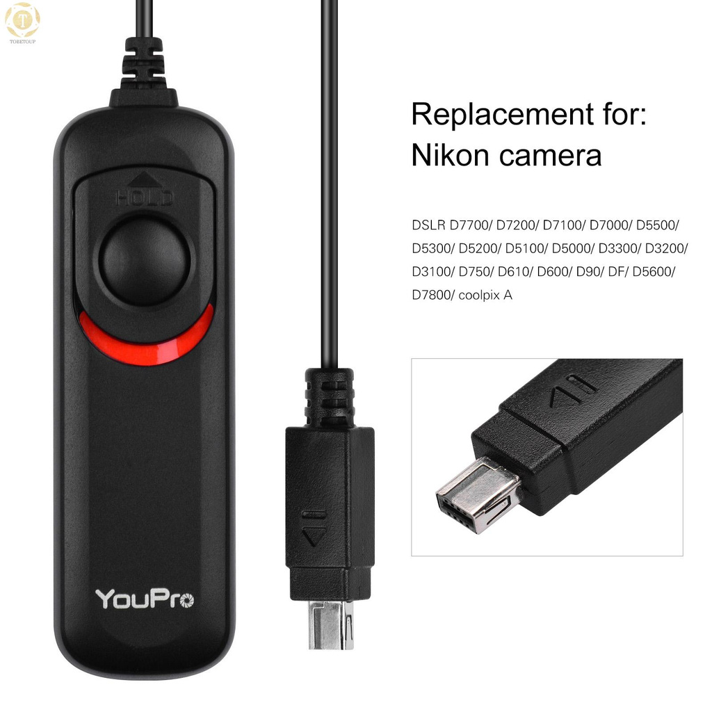 Bộ hẹn giờ từ xa đóng màn trập YouPro DC2 1.2m/3.9ft cho Nikon D7700 D7200 D3300 D610 D600 D90 DF D5600 D7800 coolpix