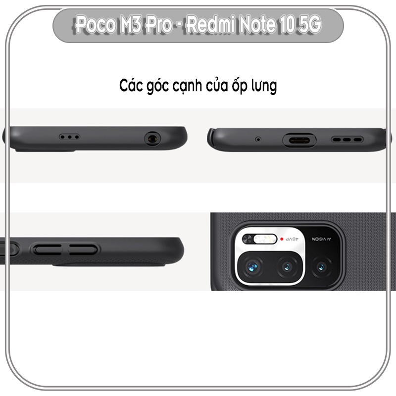 Ốp lưng cho Xiaomi Poco M3 Pro - Redmi Note 10 5G Frosted Shield nhựa PC cứng Nillkin - Hàng nhập khẩu