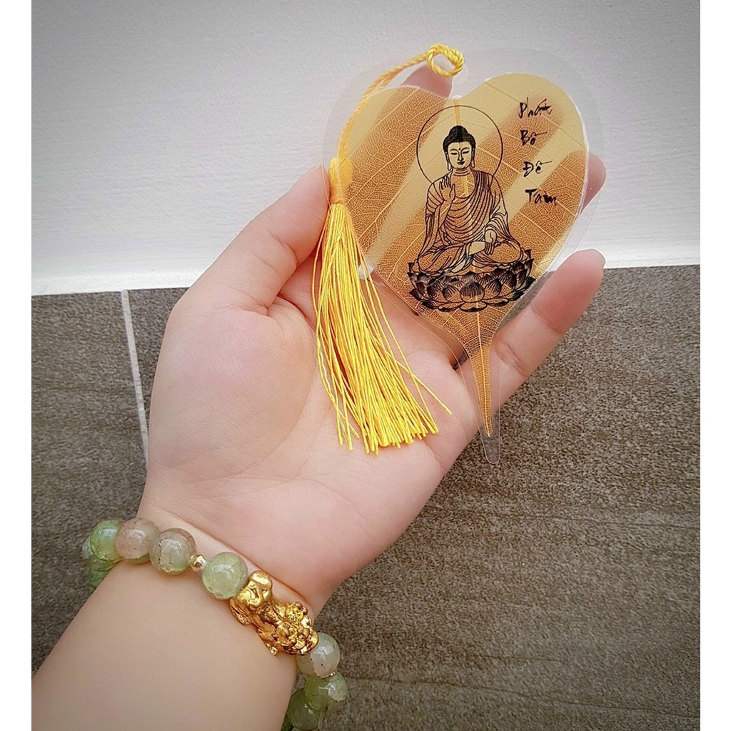 Lá bồ đề in hình phật , Lá bồ đề tự nhiên đem lại may mắn, tài lộc, bình an, cho gia chủ
