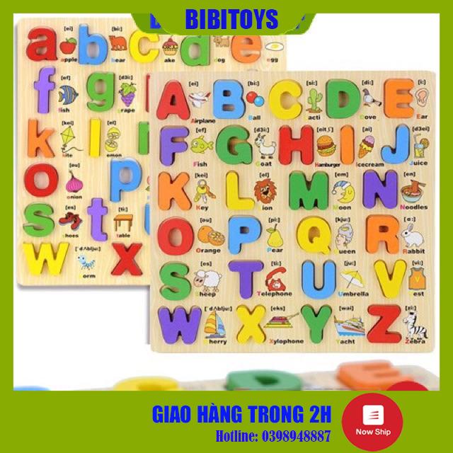 Đồ chơi bảng chữ cái nổi tiếng Anh 30x30Cm họa tiết minh họa phiên âm cho bé