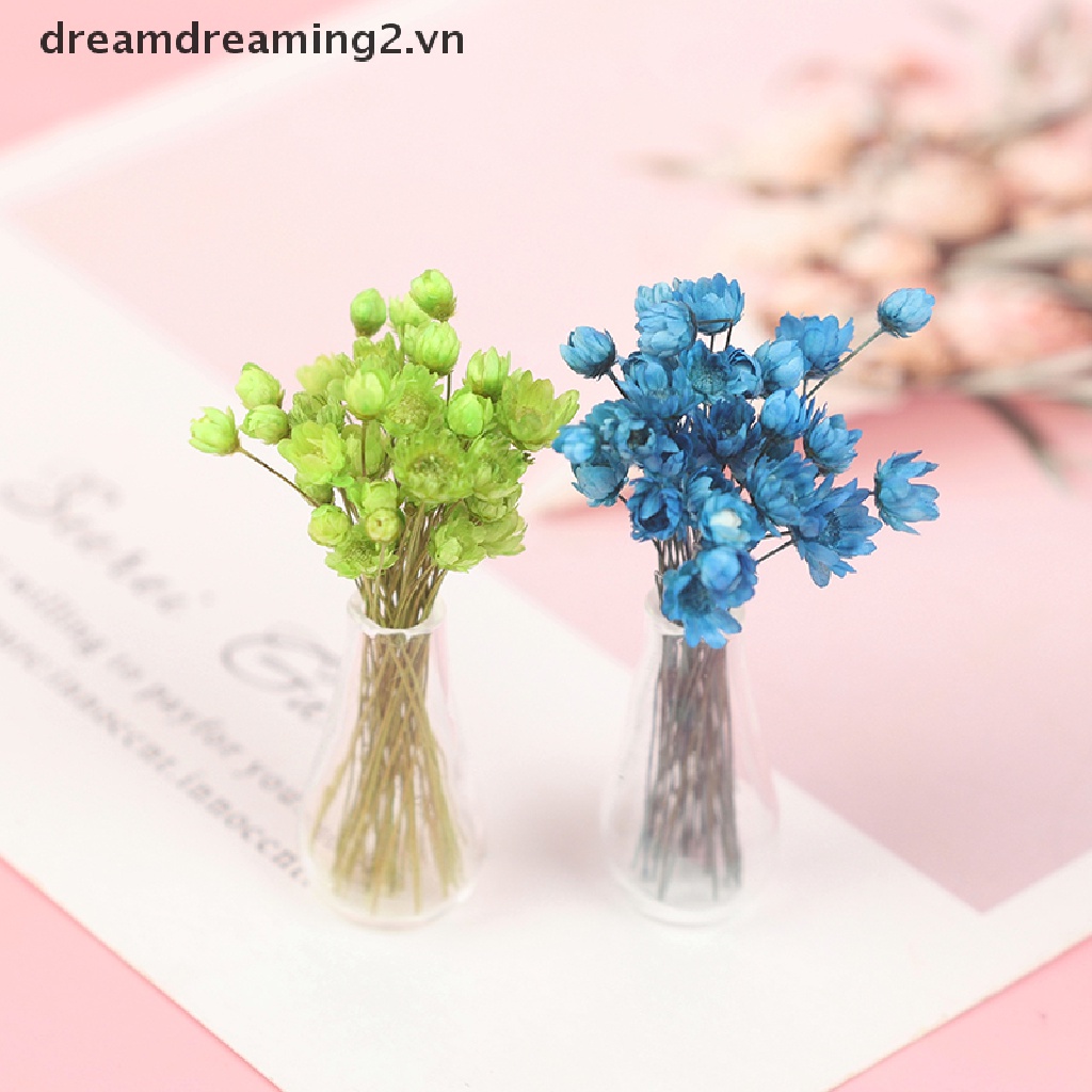 Bình hoa thủy tinh mini trang trí nhà búp bê tỉ lệ 1:12