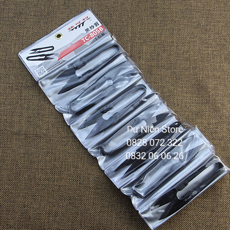 Combo 12 Cây Kéo Bấm Chỉ Cán Nhựa Đen Lưỡi Đen Tốt &amp; Thường.