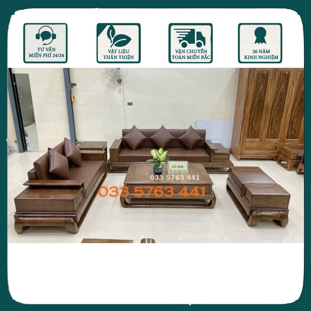 Sofa 2 văng đùi gà gỗ sồi nga - ghế sofa đùi gà kích thước lớn cao cấp - ảnh thật tại xưởng
