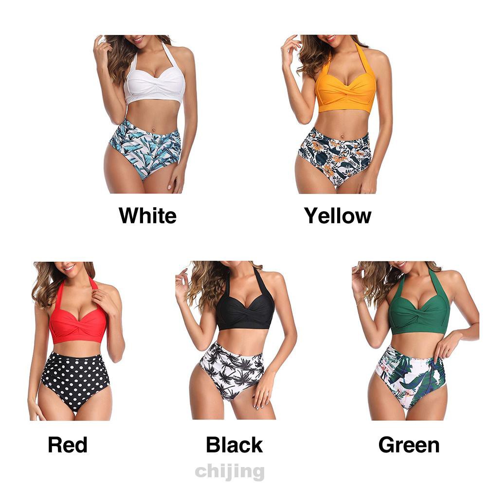 Bộ Đồ Bơi Hai Mảnh Không Tay Nâng Ngực Lưng Cao In Họa Tiết Hoa Mềm Mại Thời Trang Cổ Điển Cho Nữ | BigBuy360 - bigbuy360.vn