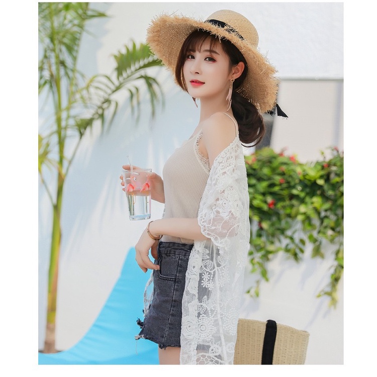 Áo Khoác Ren Mỏng Aimeehouse Áo khoác đi biển sành diệu sexy hàng Quảng Châu cao cấp