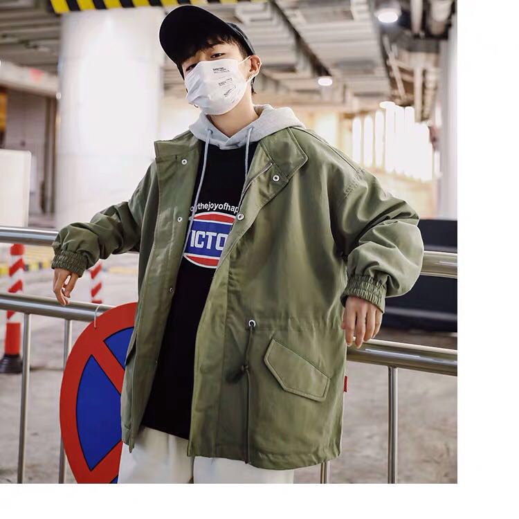 (Sẵn 1 chiếc xanh size 2XL) LP321 Áo khoác kaki unisex hàng Quảng Châu