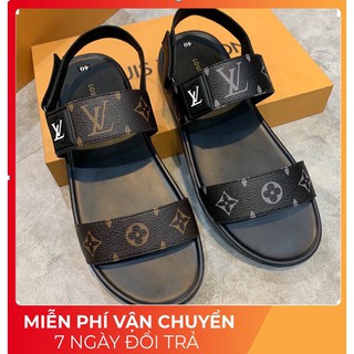 Dép quai hậu lv quai da lộn đế đúc nguyên khối, dép sandal lv năm Fullbox.