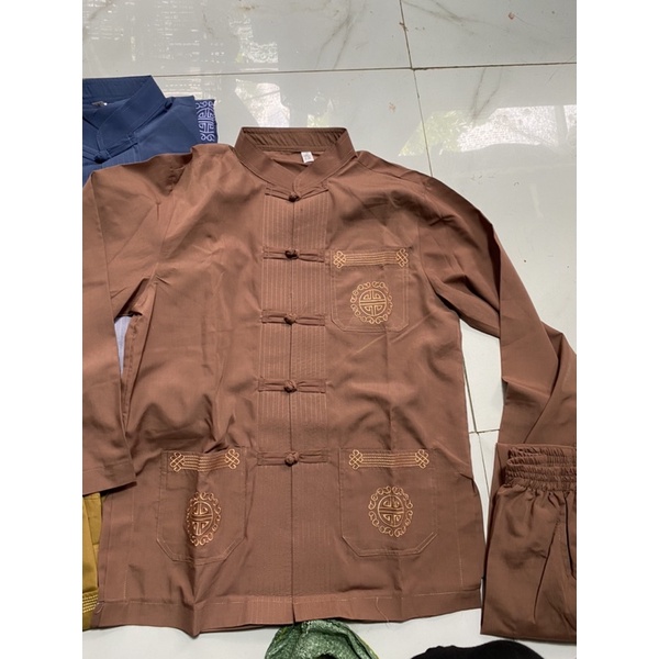 Đồ Lam Đi Chùa # Lãnh Tụ Thêu 3Túi# Nam # Đồ Bộ Nam # Quần Áo