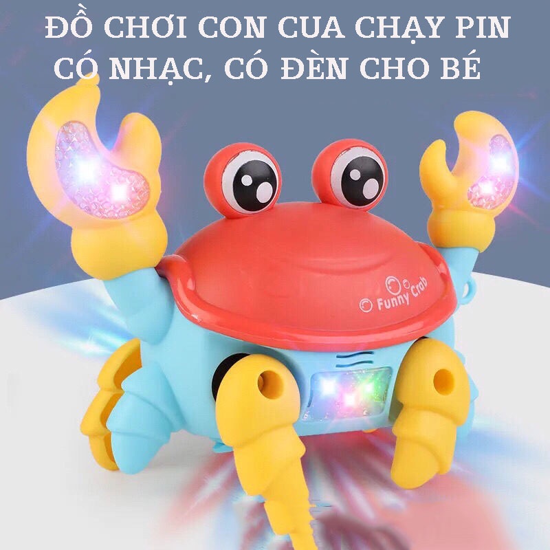 Đồ chơi con cua chạy pin có phát nhạc và đèn cho bé