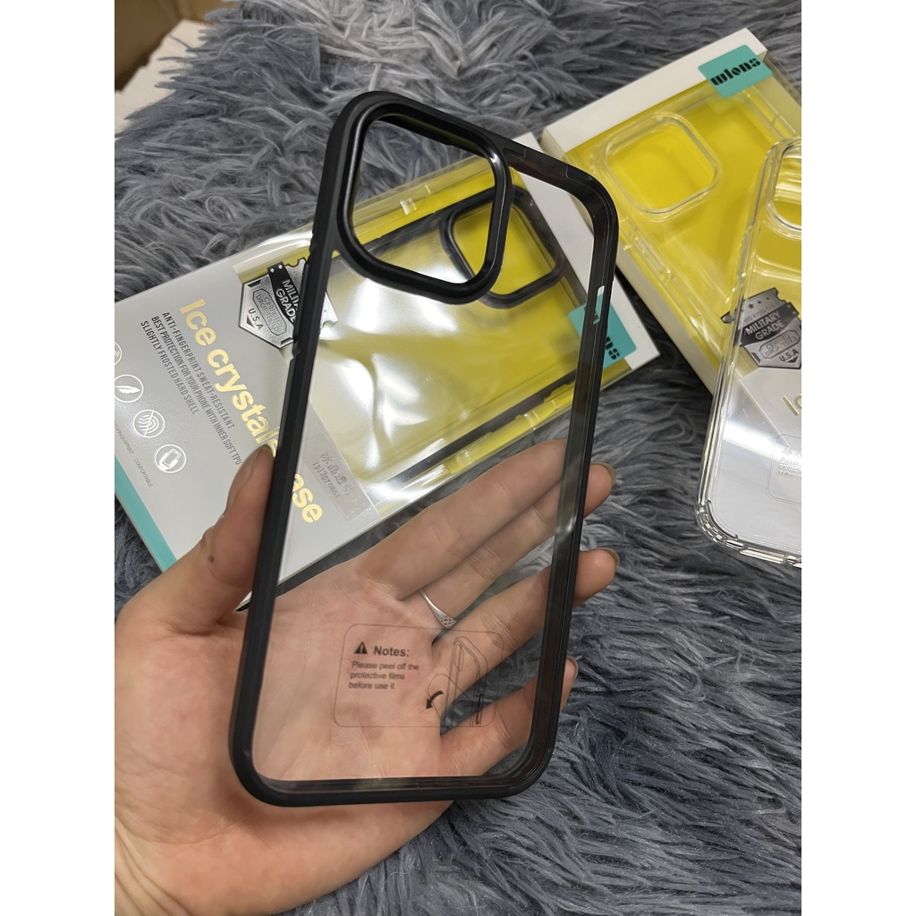 CHÍNH HÃNG Ôp WLONS LƯNG CỨNG TRONG viền màu CHỐNG Ố VÀNG SHOCK SỐC cho iPhone SAMSUNG 11 12 13 S22 PLUS PRO MAX ULTRA