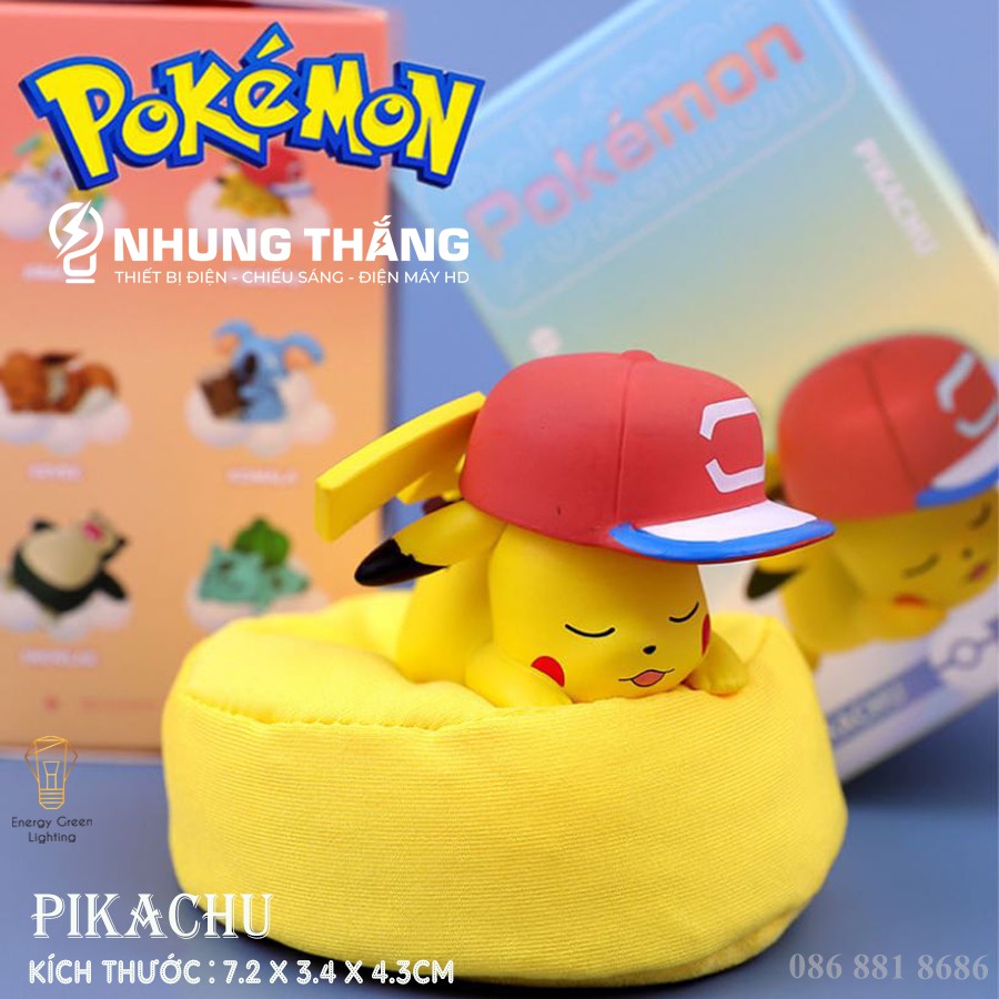 Mô Hình Nhân Vật Pokemon Siêu Dễ Thương Nằm Ngủ - Họa Tiết Tinh Xảo - Tặng Kèm Gối Nằm - Bảo Hành 12 Tháng