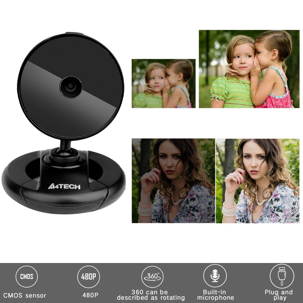Webcam Học trực tuyến, Live Stream Học Online Dùng Cho Máy Tính, Laptop A4TECH PK-520F tặng kèm đèn Led USB siêu sáng