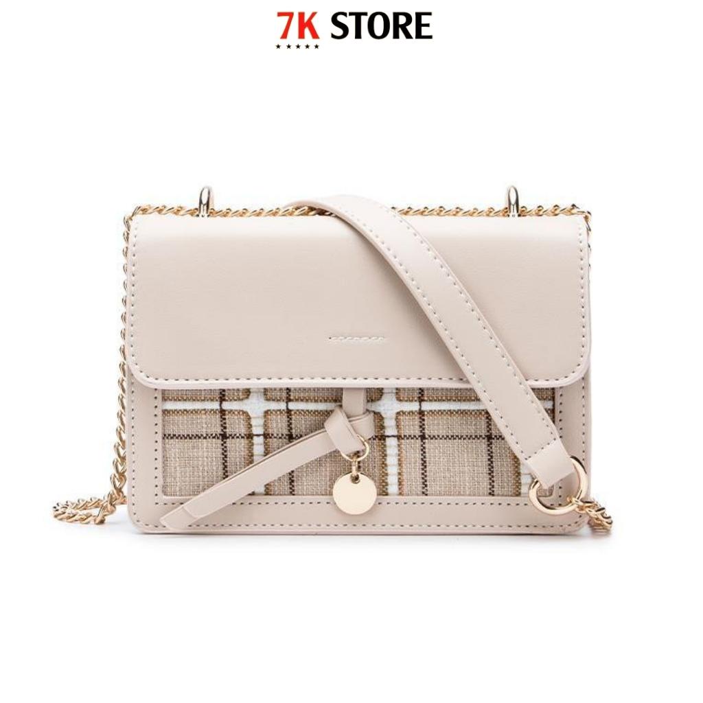 Túi xách nữ nhiều ngăn cao cấp đựng tiền dáng vuông, túi đeo chéo vai nữ 7K STORE TX05